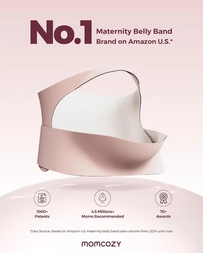 Imagen 2 del producto Banda para el vientre para el embarazo, banda para el vientre de maternidad más ergonómica CozySupport, cinturón invisible para el embarazo