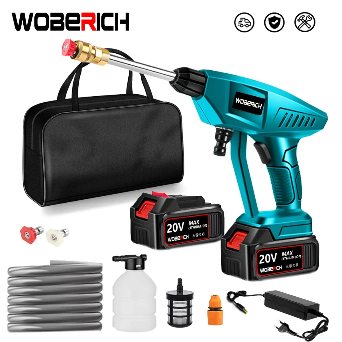 Cordless High Pressure Car Wash Water Spay Gun Portable Washer Rechargeable Mini Washing With Toolbag for Makita 18V Battery 