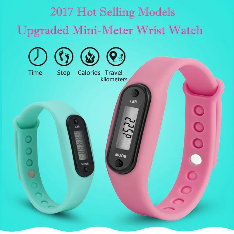 1/2PCS Sport Smart Wrist Watch Bracelet LCD Display Fitness Gauge Step Tracker Digital Pedometer Run Walking Calorie Counter