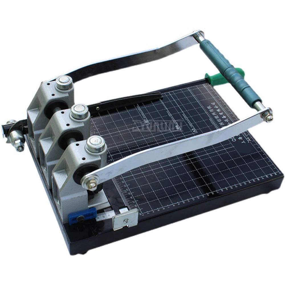 Manual Punching Machine Three Hole Binding Financial Voucher Punch with Paper Cutting Function Office School Supply Tool