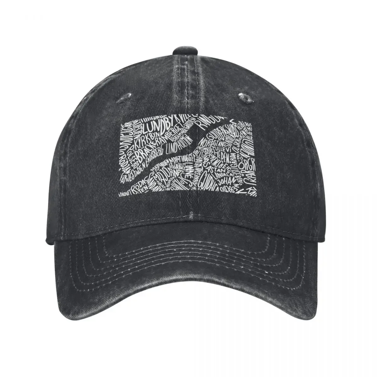 

Typographic Map of Gothenburg (Black) Baseball Cap derby hat Male hat Christmas Hat Golf Cap Boy Women's