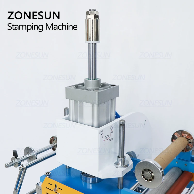 ZONESUN ZY-819D Pneumatic Stamping Machine Leather Logo Creasing Machine Pressure Words Machine Logo Stampler Name Card Stamping