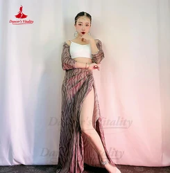 Belly Dance Practice Clothes for Women Summer New Style Half Sleeve Coat+vest+hip Skirt 3pcs Girl's Oriental Belly Dancing Wear