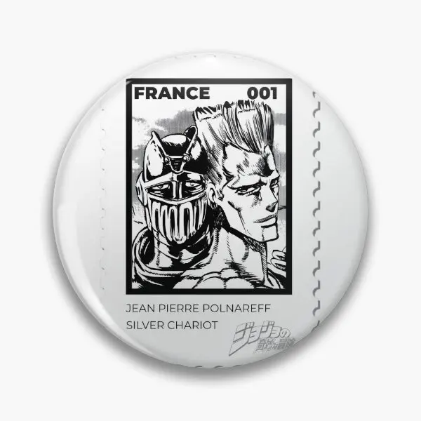 Jean Pierre Polnareff Stamp Jojo Is  Soft Button Pin Brooch Jewelry Collar Creative Gift Hat Fashion Clothes Funny Cute Decor