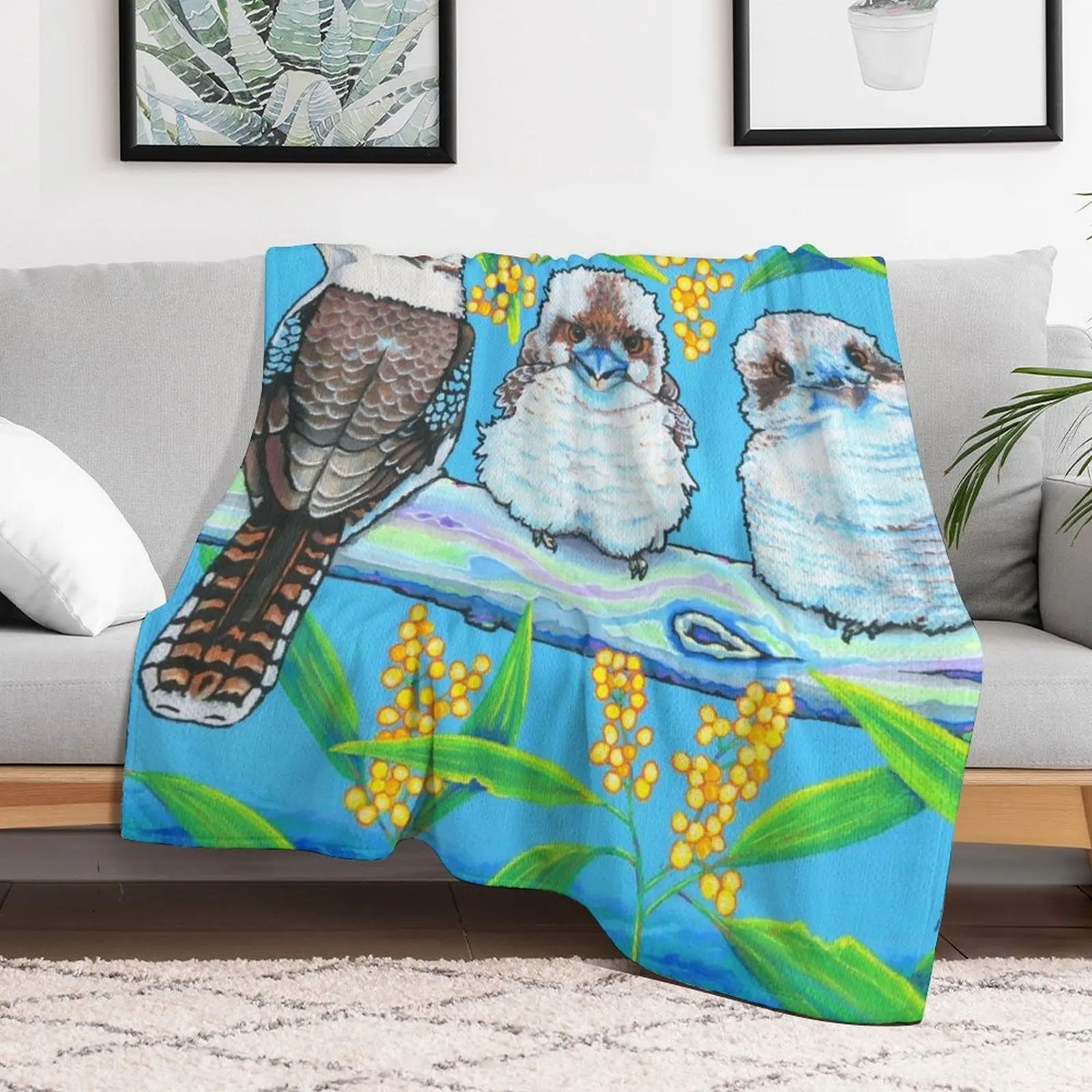 Kindred Kookaburras Throw Blanket Soft Plaid Weighted Soft Big Summer Blankets