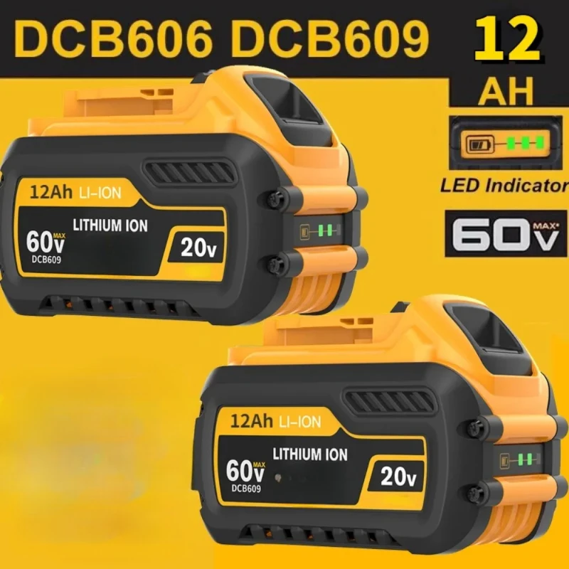 For DEWALT 20V/60V MAX 12Ah Compatible DCB609 DCB547-XJ DCB200 DCB201 DCB609 DCB182,DCB204 Battery for Flexvolt 60v Max Battery