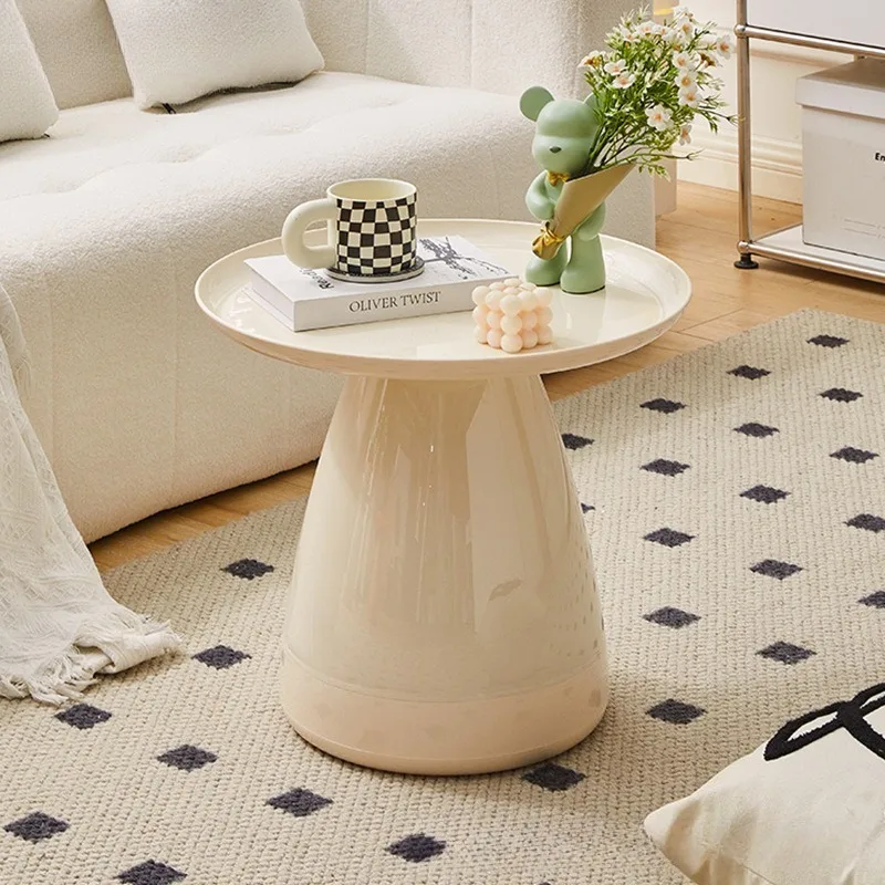 

Nordic simple small round table coffee table home living room modern style sofa creative designer cream style table