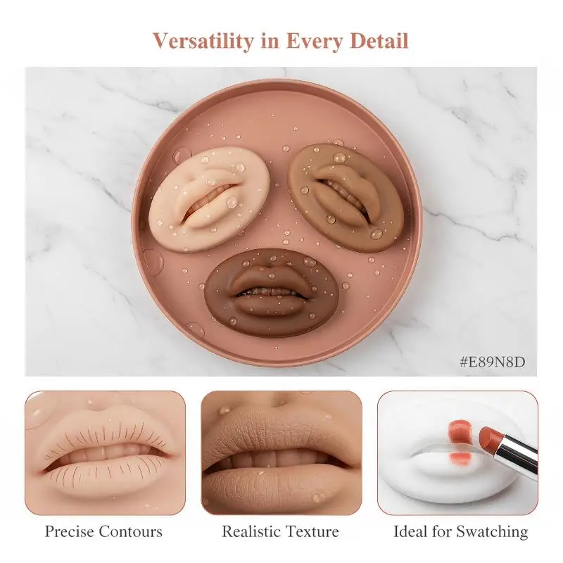 Tattoo Lip Practice Skin 5D Simulation Silicone Pad Washable Reusable for Professional Microblading Artist Training