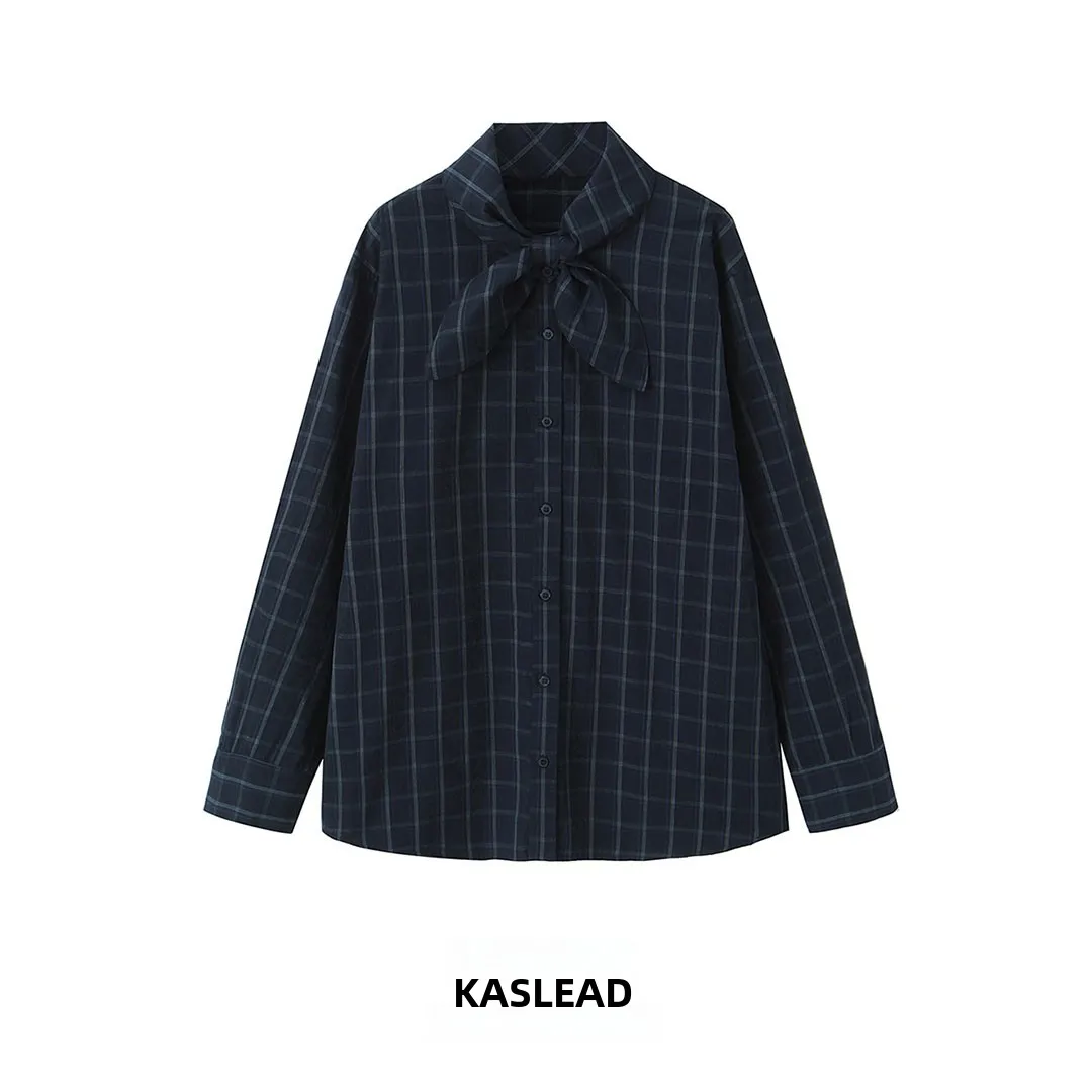 Faionable Plaid foulard en soie femmes irt KASLEAD nouveau Sle coupe ample longue Sve Netie Design doux pour la peau respirant