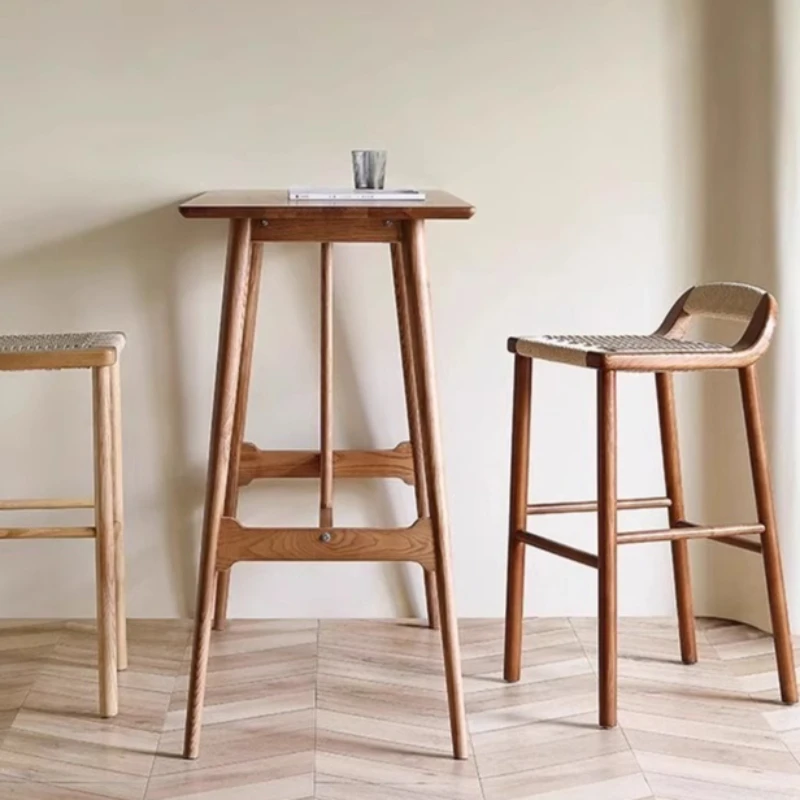 الروطان الخشب بار البراز لهجة الحد الأدنى شرفة مصمم كراسي بار فاخرة الاسترخاء الجمالية تشيس دي بار الأثاث الفريد