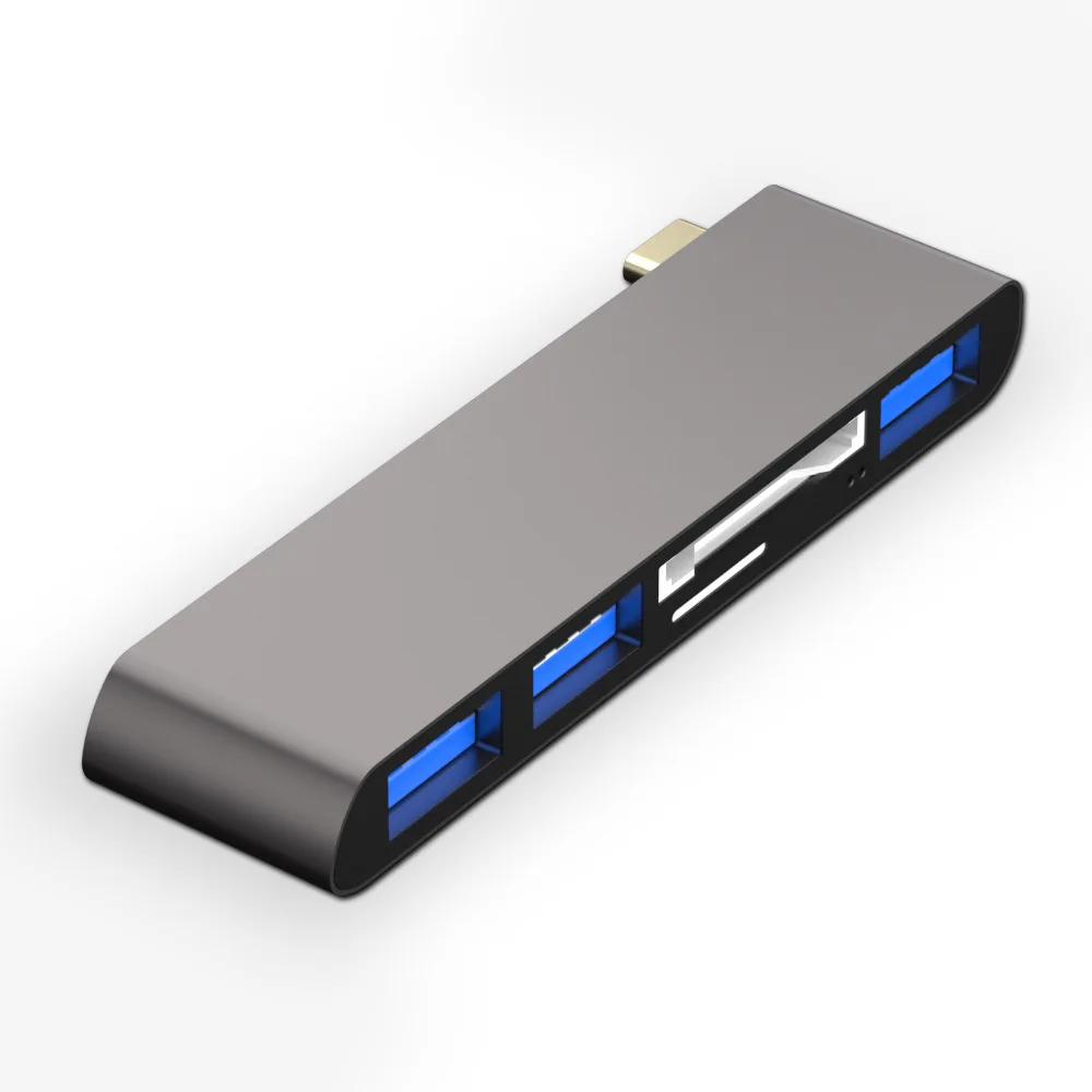 New Type C Hub to SD TF Card Reader 5in1 Multi functional Laptop USB-C Expansion Dock