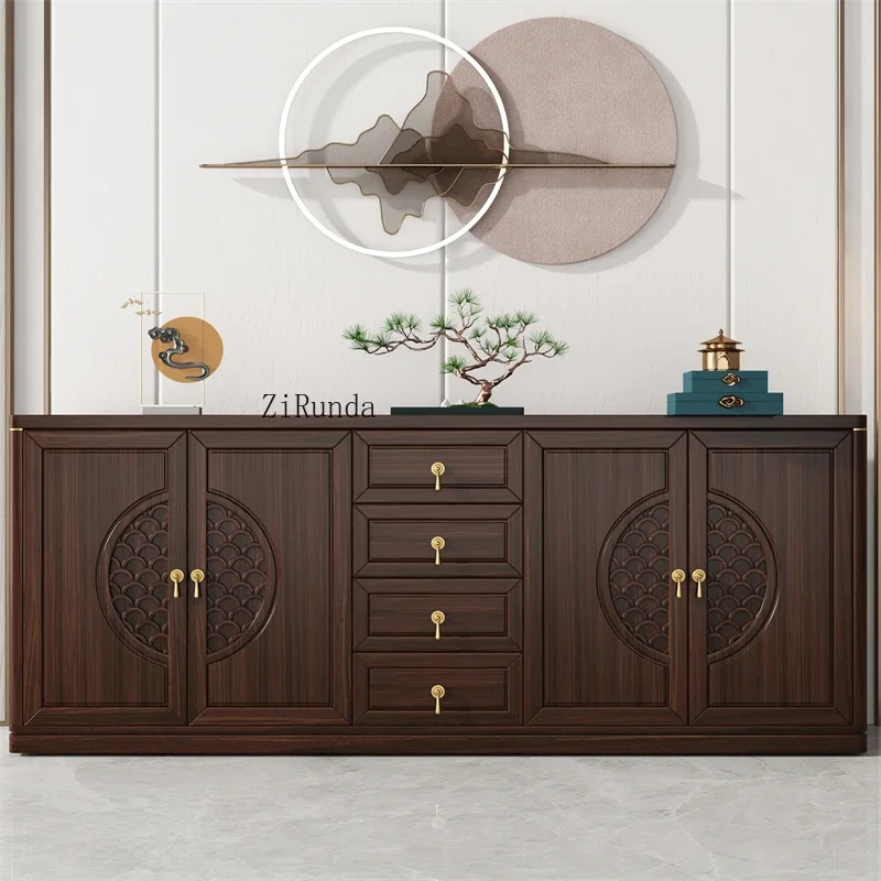 entrance cabinet, living room TV cabinet against the wall, shoe cabinet, Zen tea cabinet, solid wood bucket cabinet