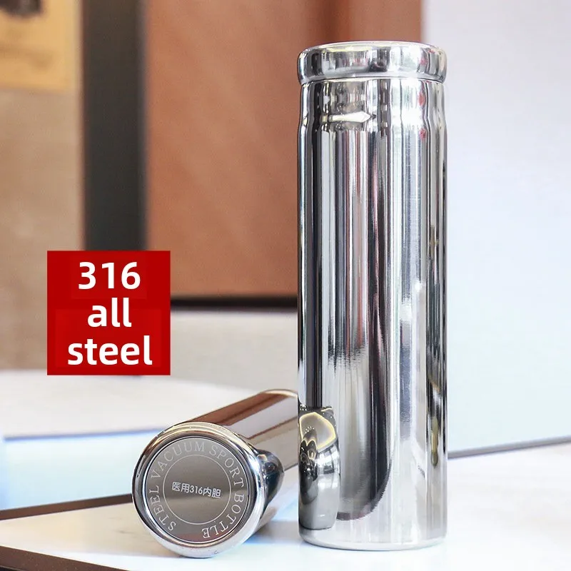 Stainless Steel Water Bottle Insulated Thermal Mug for Students Car Cup Portable Travel Thermos Easy Clean Shockproof Tea Flask