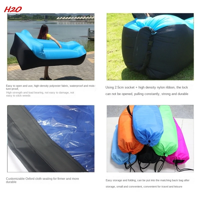 New Outdoor Inflatable Sofa Outdoor Music Festival Portable Cushion Camping Lazy Lunch Bed Beach Air Beds Inflatable Air Sofa