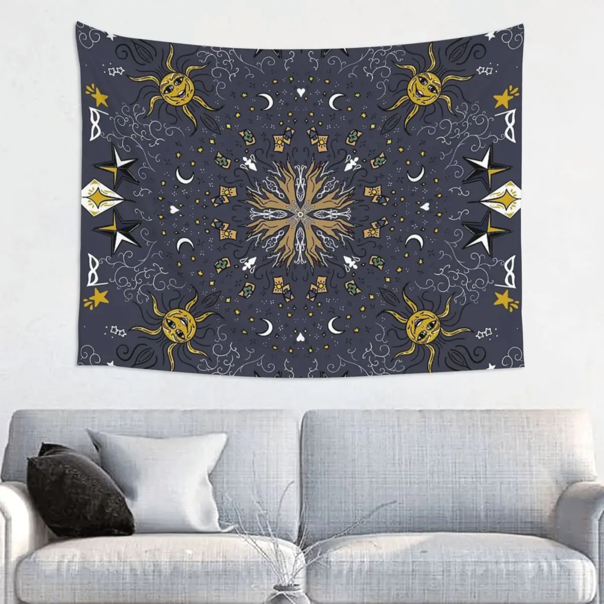 Tarot Voodoo Mandala Tapestry Hippie Polyester Wall Hanging Occult Witch Magic Boho Room Decor Table Cover Psychedelic Blanket