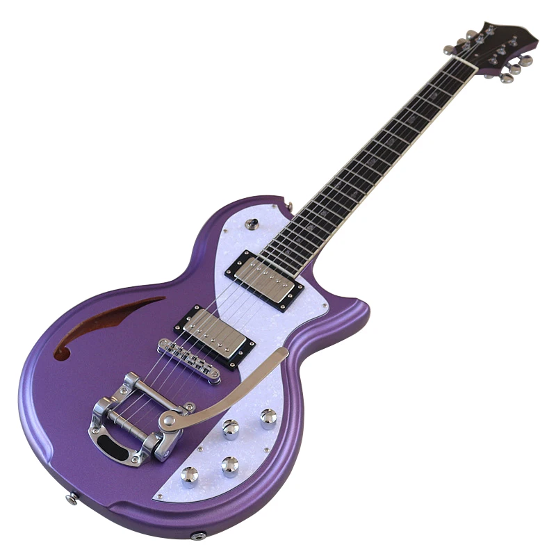 New Arrival Purple Electric Guitar 39 Inch Okoume Body 6 Strings Wood Guitar High Gloss Music Instrument