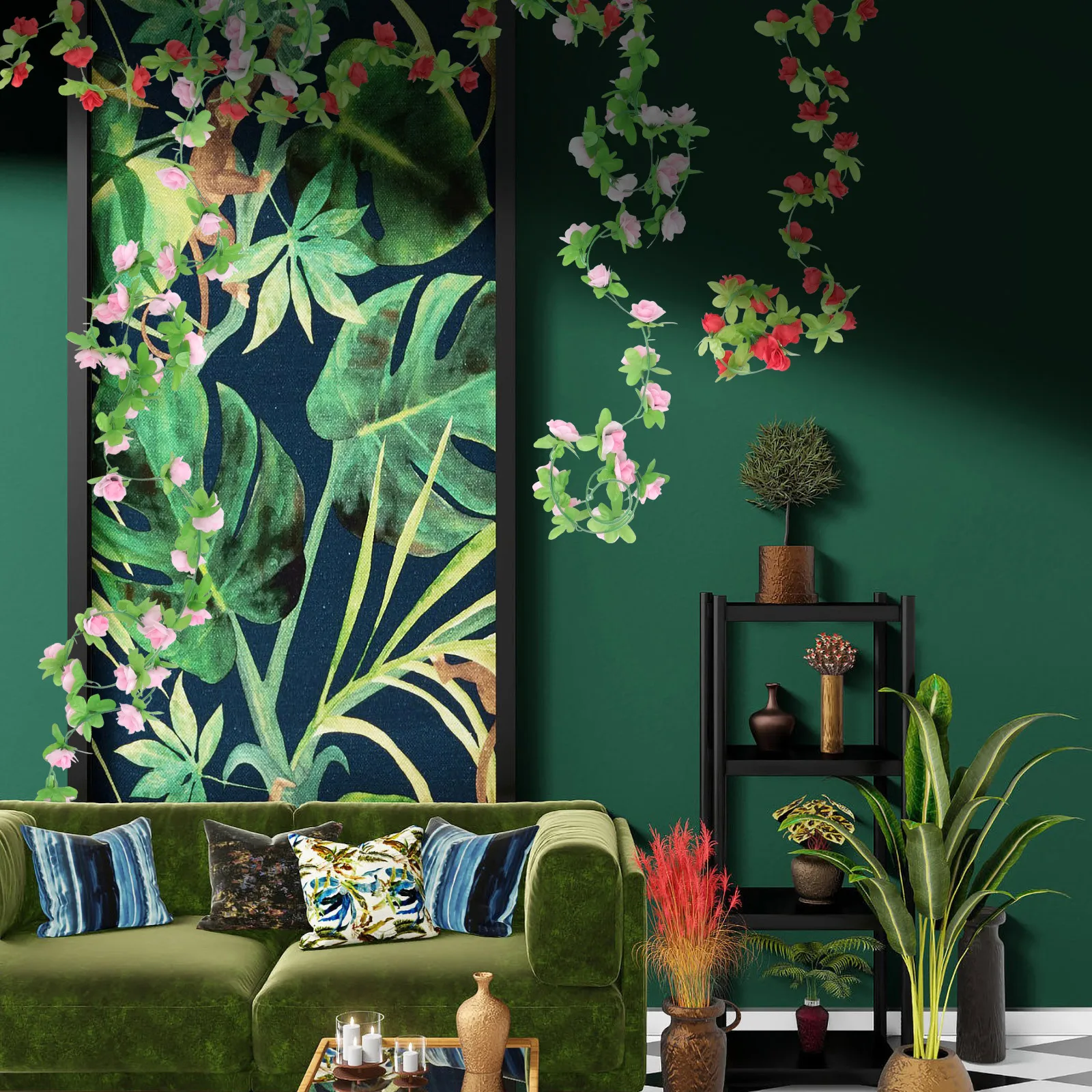 

4pcs Simulation Artificial Wedding Party Decoration Festival Vine Decor Hanging For Festival Plant Vine Decorations