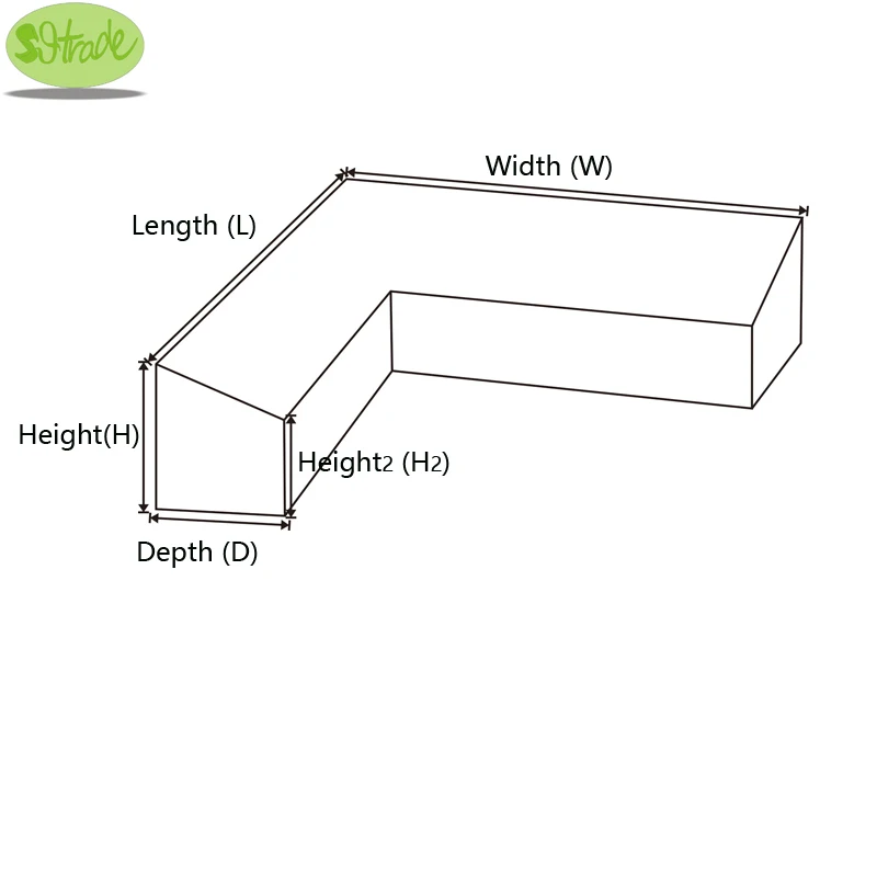 Custom Made Furniture Cover For Corner Sofa Lounge Dining Set.Dining Set Cover, Black Cover,255x205x80x55/75cm Protection Cover