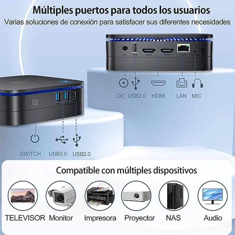 Blackview-MP60 Mini PC com Banda Dupla, Windows 11, 16GB DDR4, 512GB, SSD de 1TB, Intel N95, 4K HD, HDMI, Banda Dupla, 2.4G, Novo