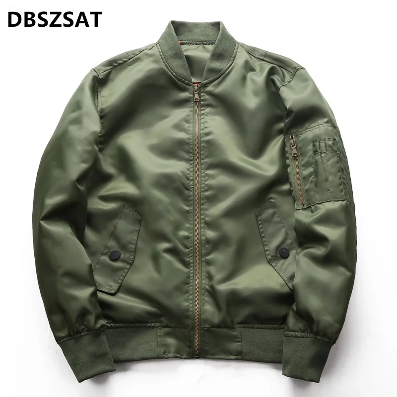 Fashion Bomber Jacket Men Both Side Wear Thin Jackets Male Air Force Pilot Jacket Windbreaker Baseball Men Jacket Size M-6XL