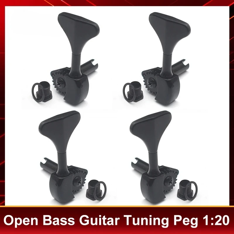 

Механизмы для настройки бас-гитары Open Bass Guitar Tuning Peg Fish Tail, соотношение 1:20, для электробаса, черные/золотые/хромированные