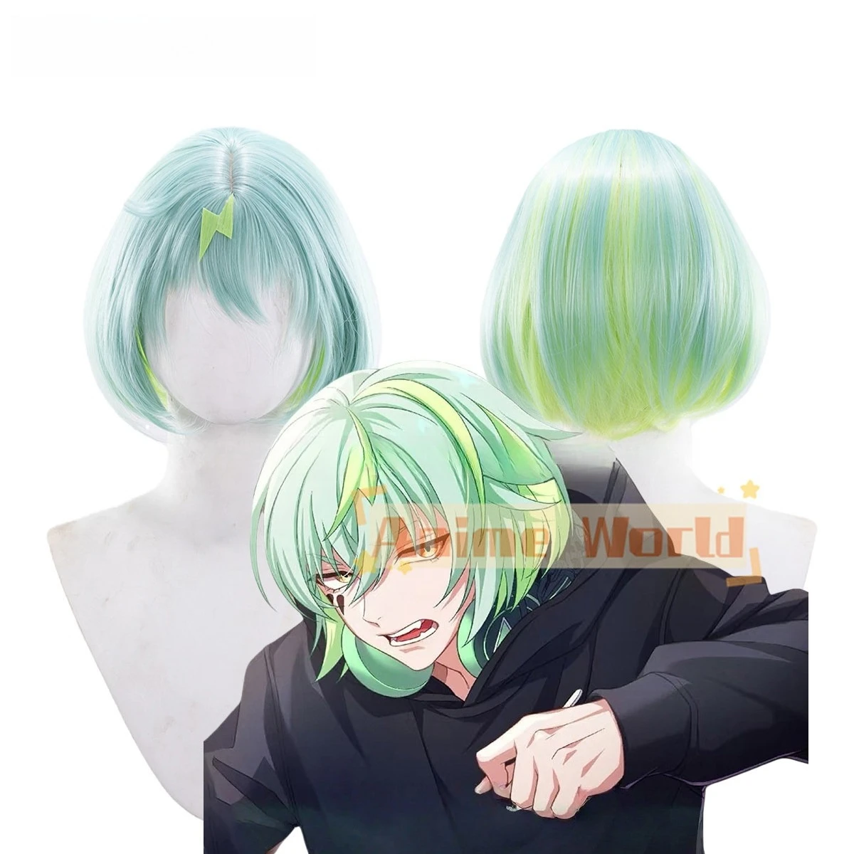Anime Kotaro Yuzuriha Wig Halloween Carnival Party Props Synthetic Hair Heat Resistant Fiber + Wig Cap