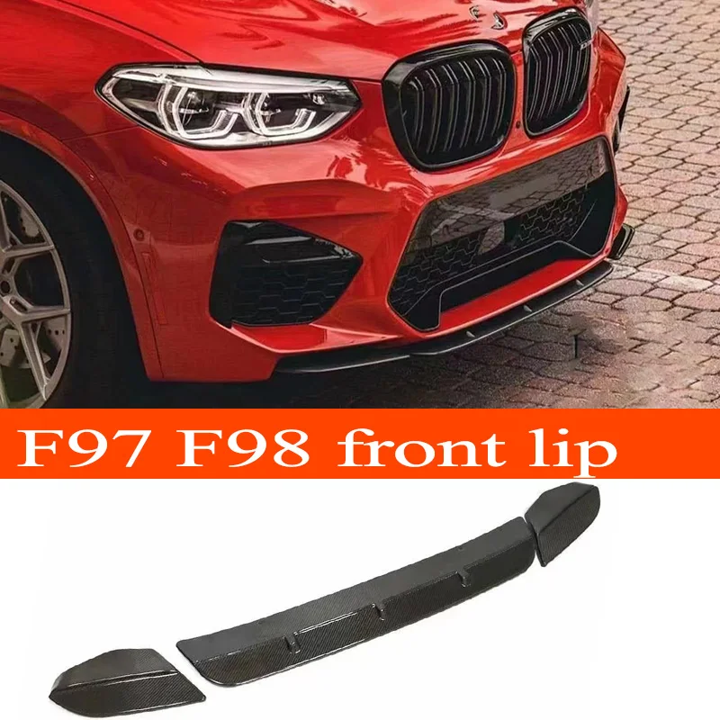 

F97 F98 Real Carbon Fiber 3PCS/Set Car Front Bumper Lip Splitters for BMW X3M F97 2020+ X4M F98