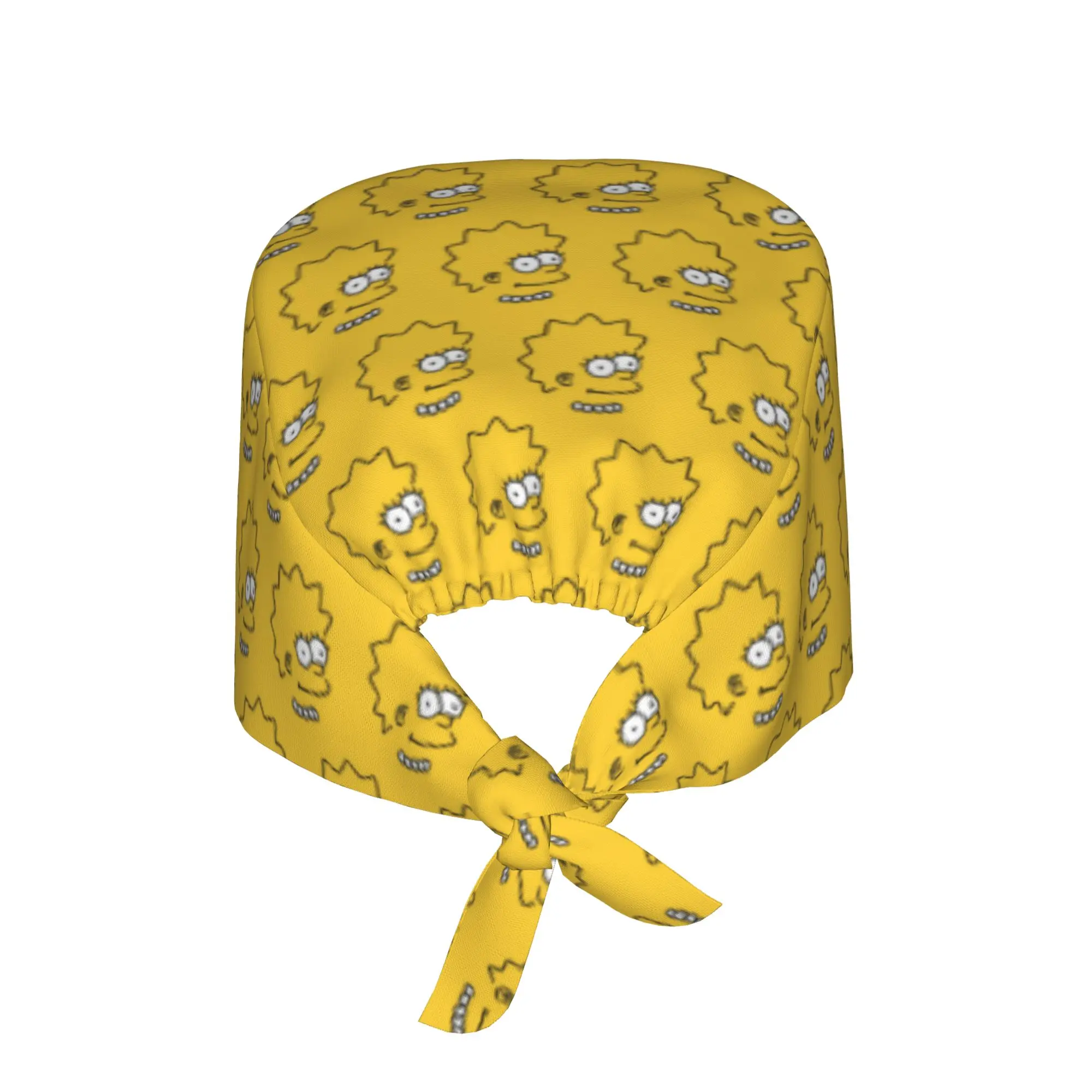 Custom Adjustable S-Simpsoned Cartoon Working Hat Women Men Homer Manga Surgical Hat Scrub Nursing Doctor Surgeon Cap for Chef