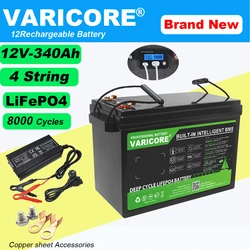 12.8V 340Ah LiFePO4 battery with 12V 4s BMS For RV Campers Golf Cart Off-Road Solar Wind batteries 14.6V 20A Charger duty-free
