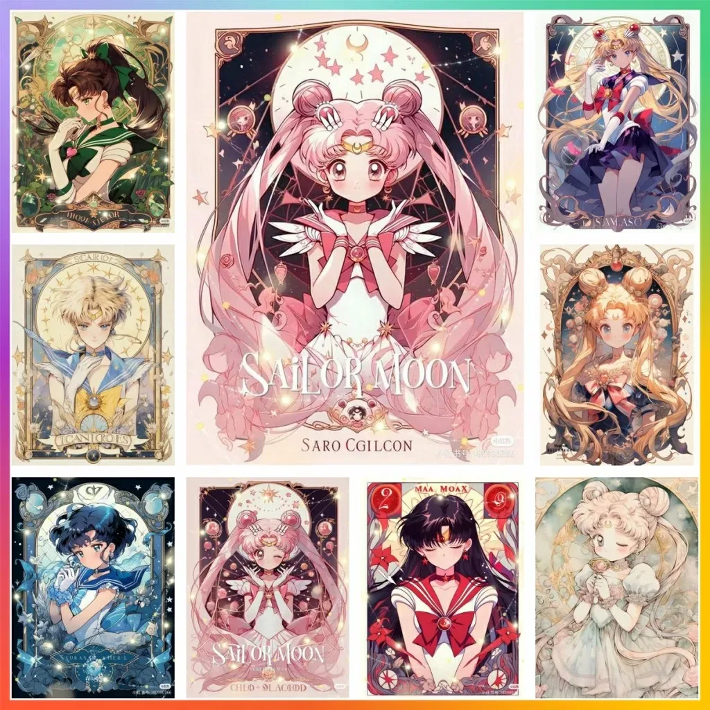 Malen nach Zahlen Sailor Moon Cartoon Anime Erwachsenen-Malbuch auf Leinwand Geschenke DIY-Set Acrylfarben