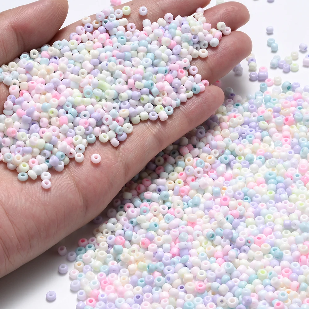 iYOE 500pcs/Lot 3mm Macaroon Glass Seed Beads Tiny Loose Spacer Beads for Jewelry Making Bracelet Necklace Earring DIY Accessory