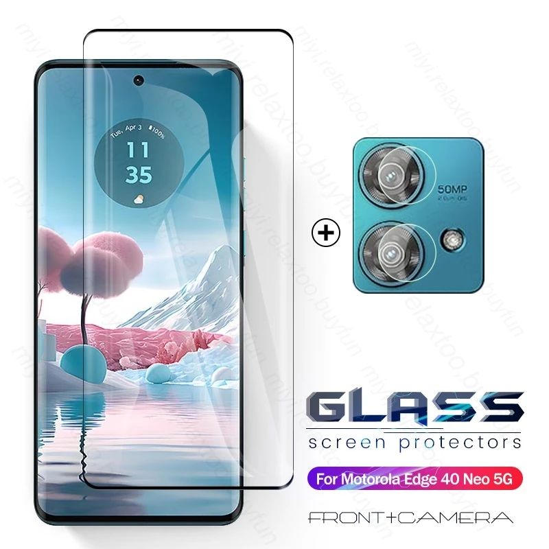 2To1 9D Tempered Glass Case For Motorola Edge 40 Neo 5G XT2307-1 6.55