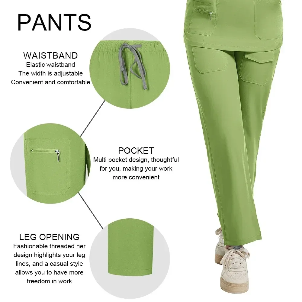 새로운 간호사 액세서리 여성 의료 유니폼 병원 의사 스크럽 세트 치과 진료소 미용실 스파 애완 동물 작업복 의류