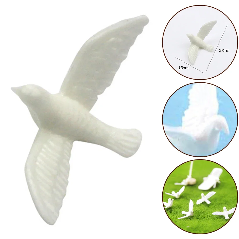 Resin Miniature Birds For Crafts Little White Pigeon Toys Models Cute Pigeons Peace Doves Bird Model Lawn Statues Ornaments