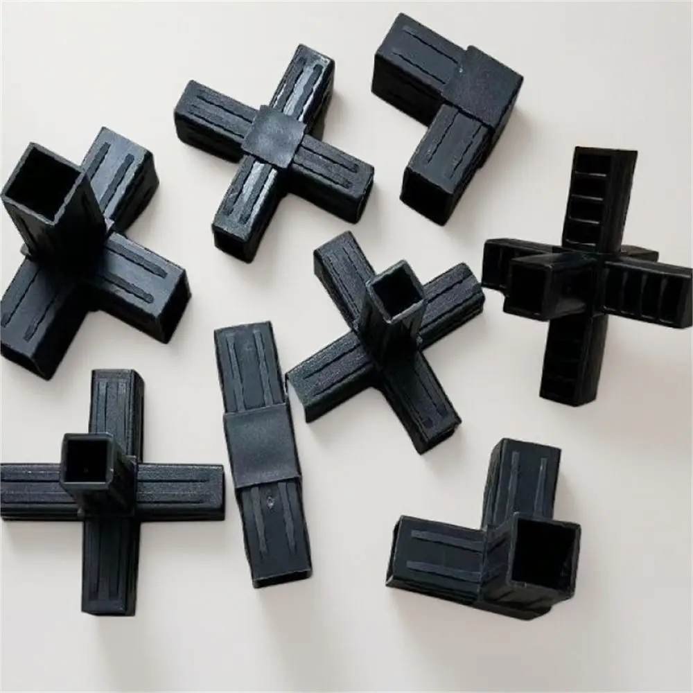 1Pcs 20/25/30mm Square Pipe Fitting 2/3/4/5-Way X-L-T Shape Plastic Pipe Connector Easy Installation Black Cross Pipe Fitting