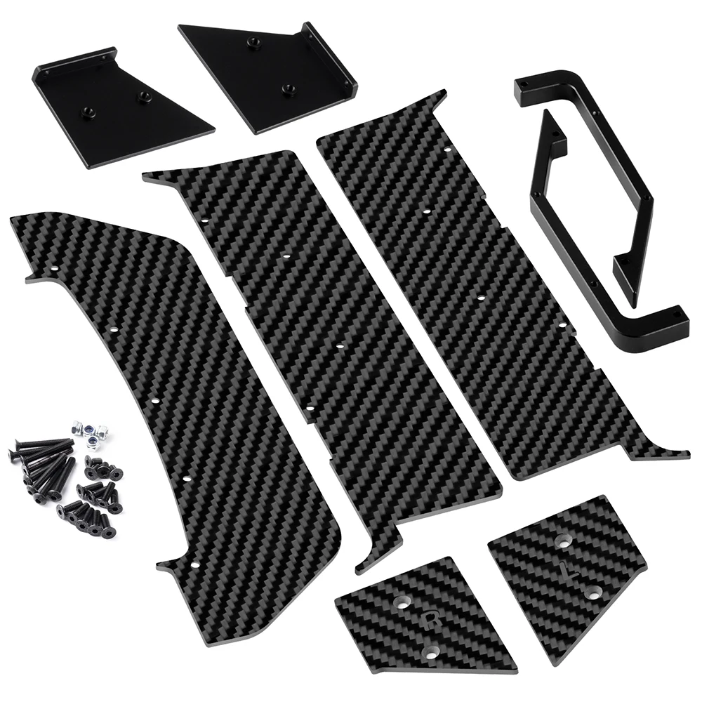 TRINOOD-placa de deslizamiento de chasis de fibra de carbono, conjunto de protector inferior, Protector de ala trasera para 1/8 A-RRMA VENDETTA 3S, piezas de mejora