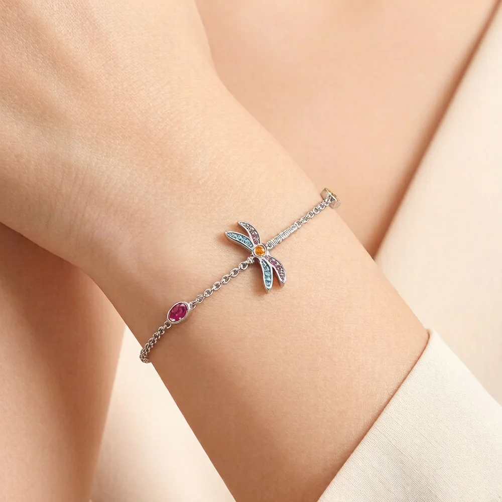 Armband Gliederkette Bunte Libelle Reines 925 Sterling Silber Bohemien Schmuck Europa Frauen Geschenk – Detail 2