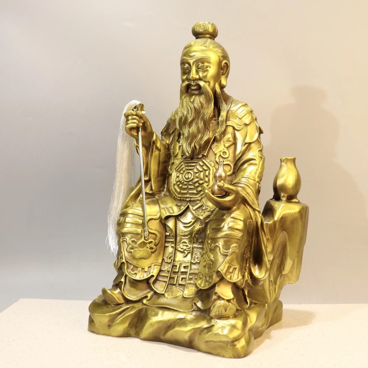 Old Brass Southern Star Lord Whisk Immortal sitting statue Managing the lifespan of humans Study screen Amass wealth Ornaments