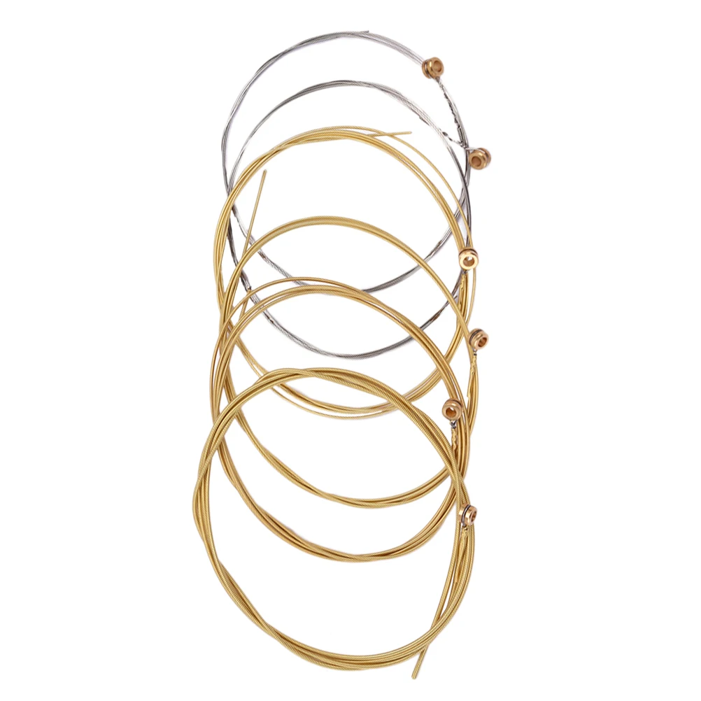 

6 PCS/ Set Assorted Sizes Steel Guitar Strings for 6 String Folk Acoustic Guitar 0.3mm 0.41mm 0.61mm 0.81mm 1.71mm 1.35mm