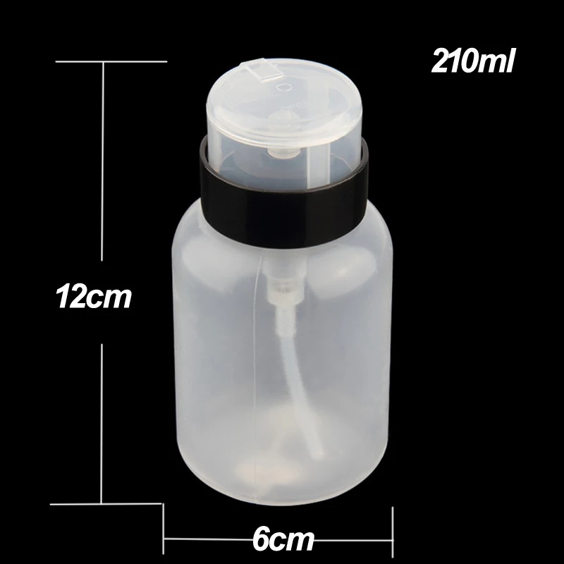 Rỗng Nail Art Ba Lan Sạch Chai Rõ Ràng Bơm Dispenser Chất Lỏng UV Gel Đánh Bóng Bẩn Sữa Rửa Remover Chai Công Cụ Màu Hồng Đen