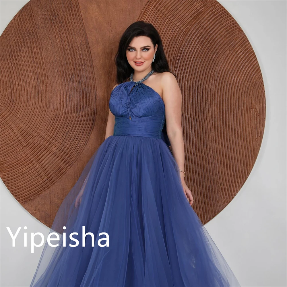 Yipeisha Exquisite High Quality Halter Ball gown Formal Ocassion Gown Quinceanera Fold  Chiffon Prom Dresses