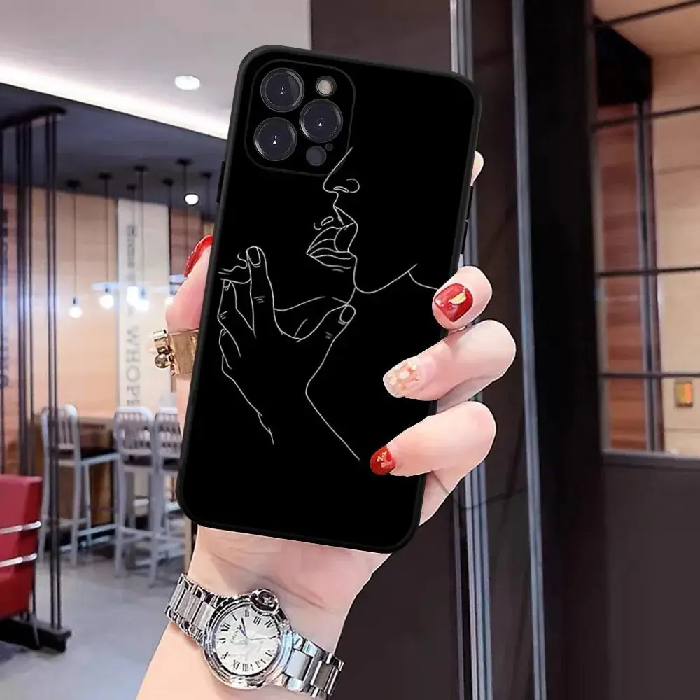 Sexy Line Art Drawing Case Phone Case For iPhone 11 12 13 14 15 Pro Max 7 8 Mini Plus SE X XS XR