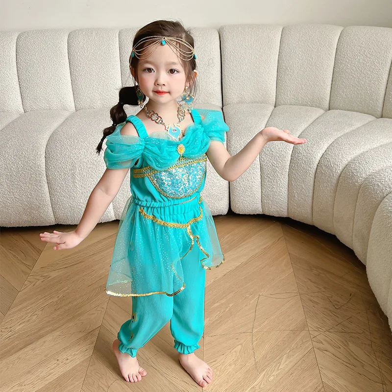 New Summer Kids Girl Halloween Cosplay Princess Sets Dance Costume Kindergarten Performance Costume Clothing HK01