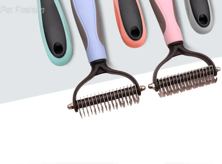 Pets Fur Knot Cutter Dog Grooming Shedding Tools Pet Cat Hair Removal Comb Brush Double sided Pet Products Suppliers