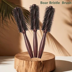 Boar Bristle Hair Brush Wood Hair brush Natural Wooden Wave Brush for Women Straighten Brush Hair Comb Handle Hairdressing Tools