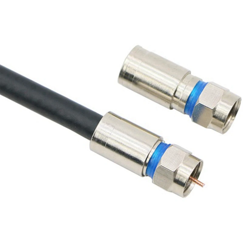 -A65I 30 قطعة RG6 F موصل ضغط RF سلك موصل لحام محول أزرق