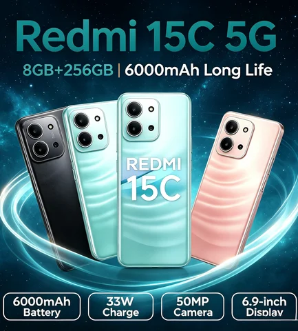 2026 New Redmi 15C Unlocked Android Smartphone 8+256GB Dual SIM Dual Standby Feature Official Authentic Product