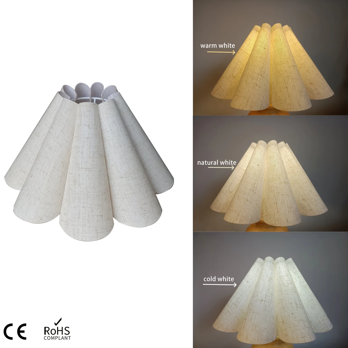 Lamp Shade Petal Lampshade Linen Cloth E14 E12 E26 E27 Light Chandelier Lamp Shade Replacement for Table Floor Light