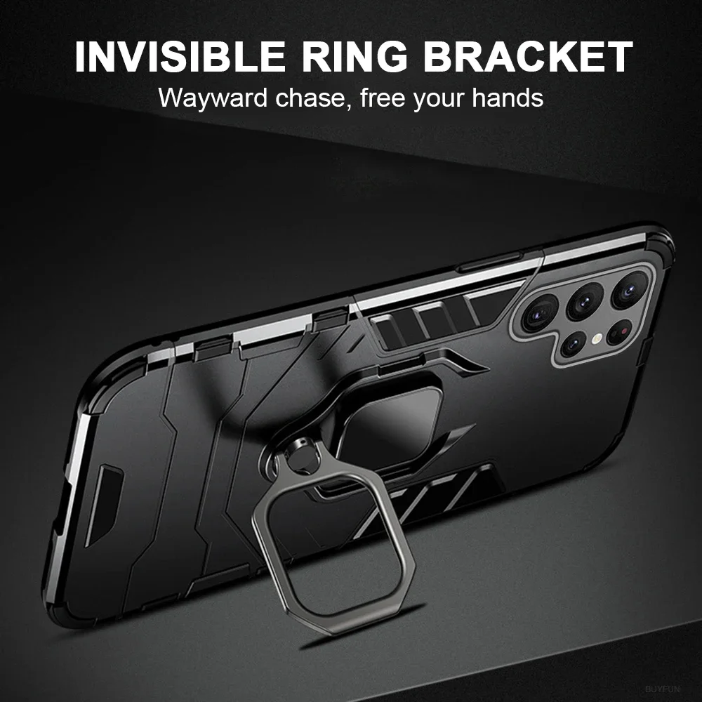 Для Samsung S24 Plus S 24 5G Чехол Armor Ring Bracket Shell Для Samsung Galaxy S24 Ultra Автомобильная магнитная защита Противоударный чехол