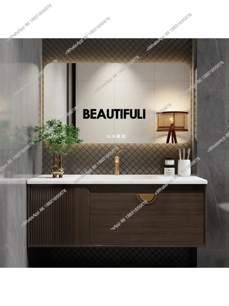 Salon Station Column Bathroom Cabinet Closed Storage Toilet Mirrors Multifunction Home Furniture Washbasin Wooden Wc Corner